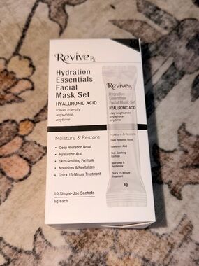 Revive Rx Hydration Essentials Facial Mask Set Hyaluronic Acid 10 Pack Sachets
